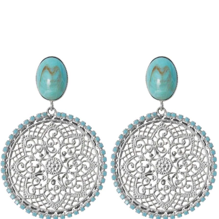 Caroline Svedbom Caroline Svedbom Silver Alexander Boho Earrings - Turquoise Matt Online