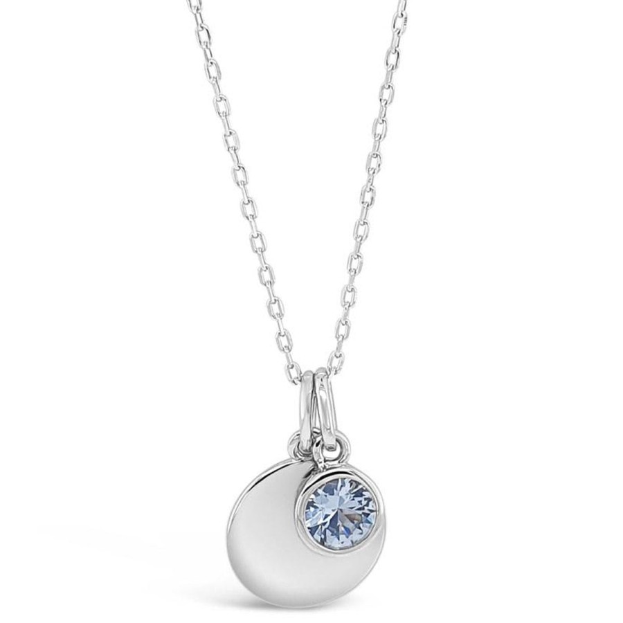 Absolute Absolute Sterling Silver Birthstone Necklace - March Online