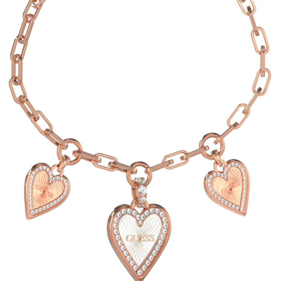 Guess Guess Love Me Tender Two Tone Heart Charm Bracelet Best