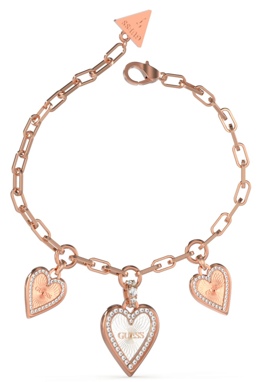 Guess Guess Love Me Tender Two Tone Heart Charm Bracelet Best