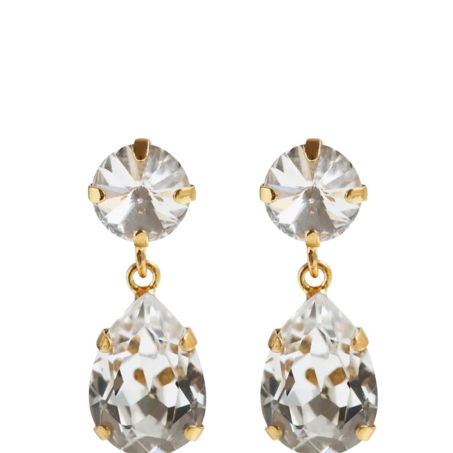 Caroline Svedbom Caroline Svedbom Gold Classic Drop Earrings - Clear Crystal New