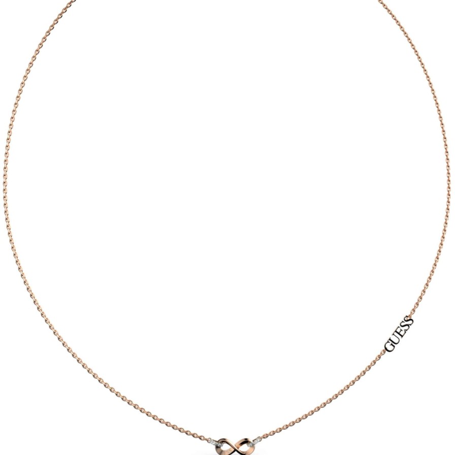 Guess Guess Endless Dream Rose Gold Infinity Logo Necklace Wholesale