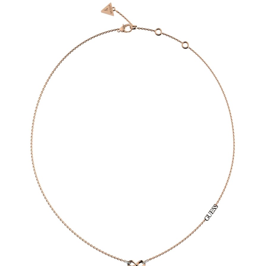 Guess Guess Endless Dream Rose Gold Infinity Logo Necklace Wholesale