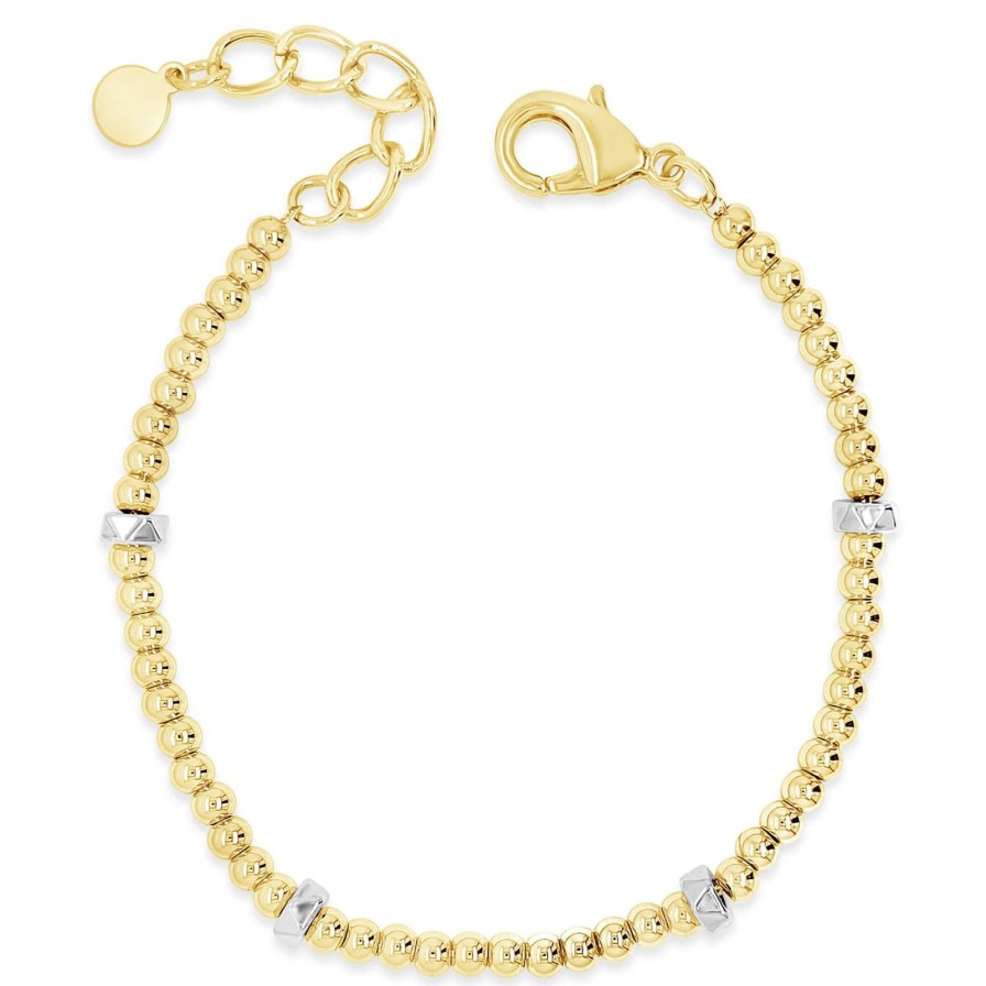 Absolute Absolute Crystal Pendant Two Tone Beaded Bracelet Online