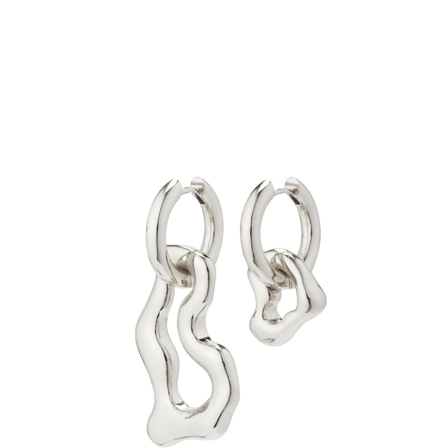 Pilgrim Pilgrim Cloud Silver Chunky Hoop Earrings Wholesale