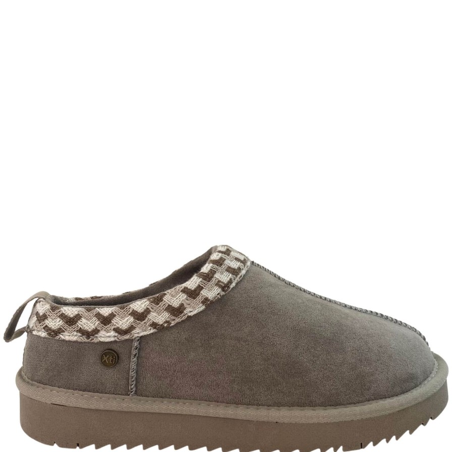 XTI Xti Grey Slip On Tatum Slippers New