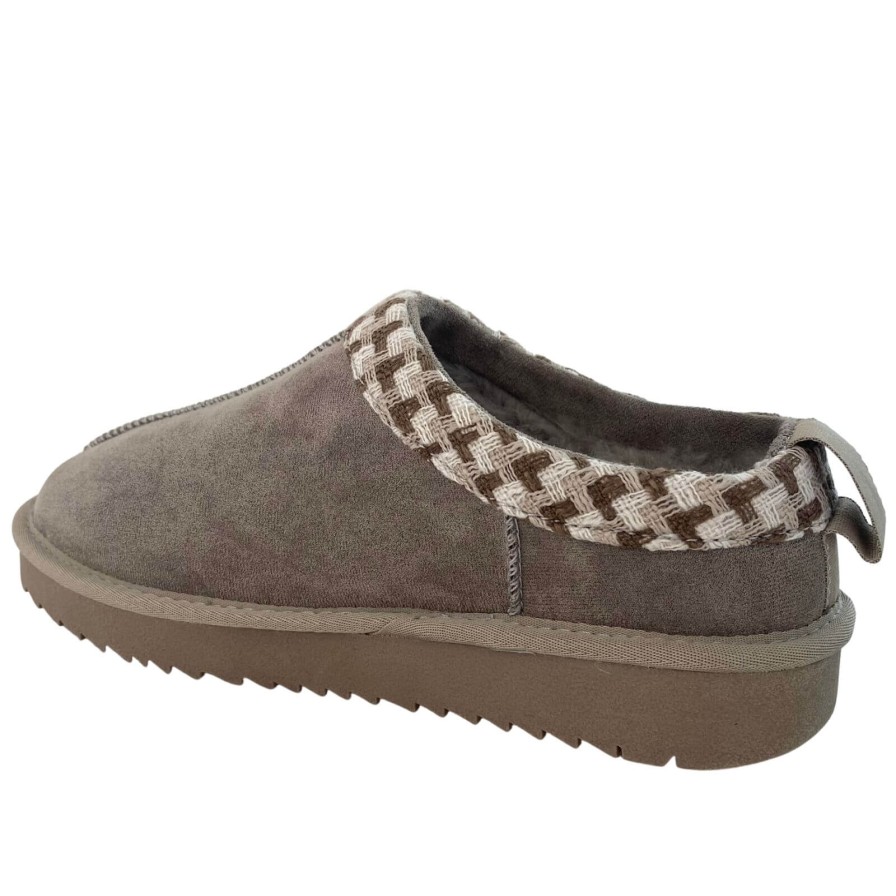 XTI Xti Grey Slip On Tatum Slippers New