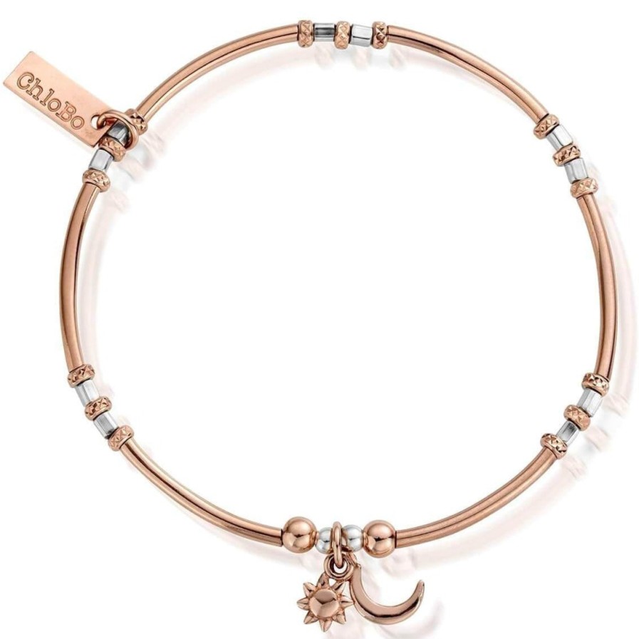 ChloBo Chlobo Dainty Moon & Sun Bracelet - Two Tone Best