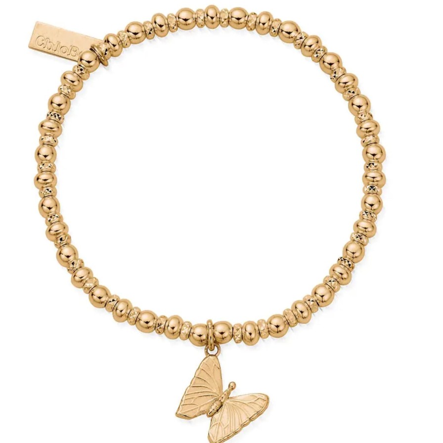 ChloBo Chlobo Sparkle Butterfly Bracelet - Gold Clearance