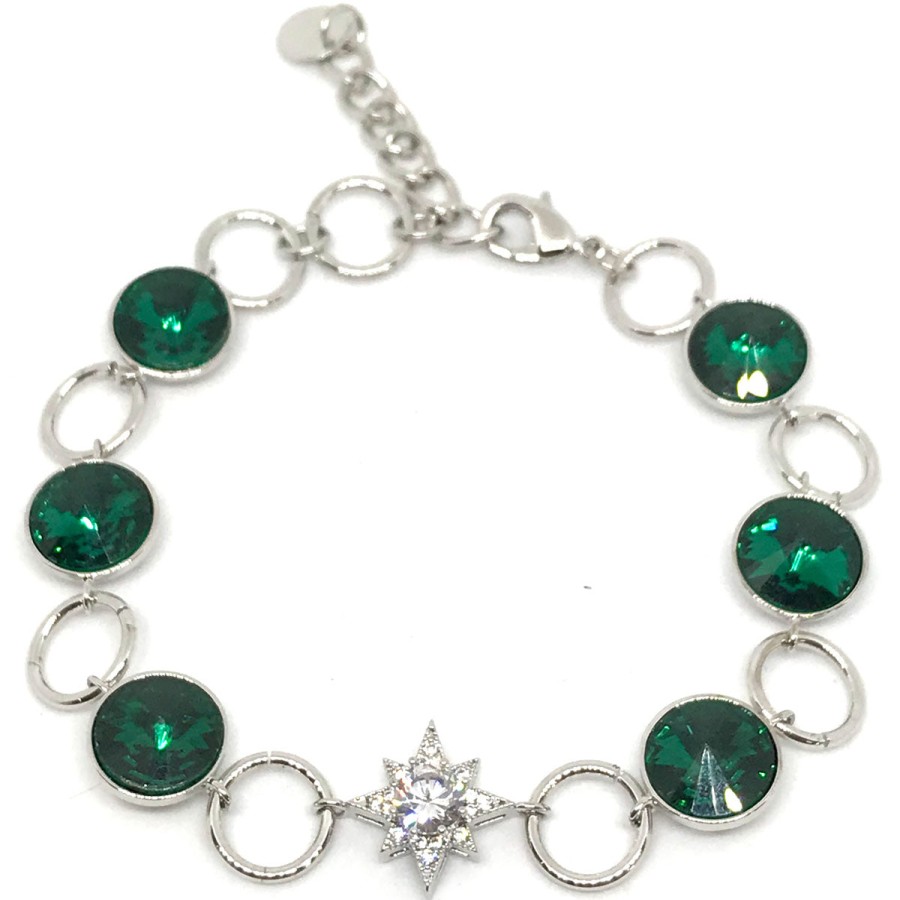 Absolute Absolute Silver & Emerald Bracelet New