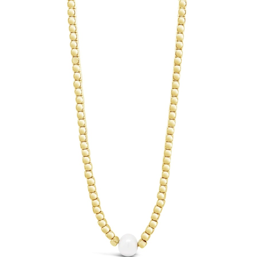 Absolute Absolute Gold & Pearl Dainty Cube Necklace Online