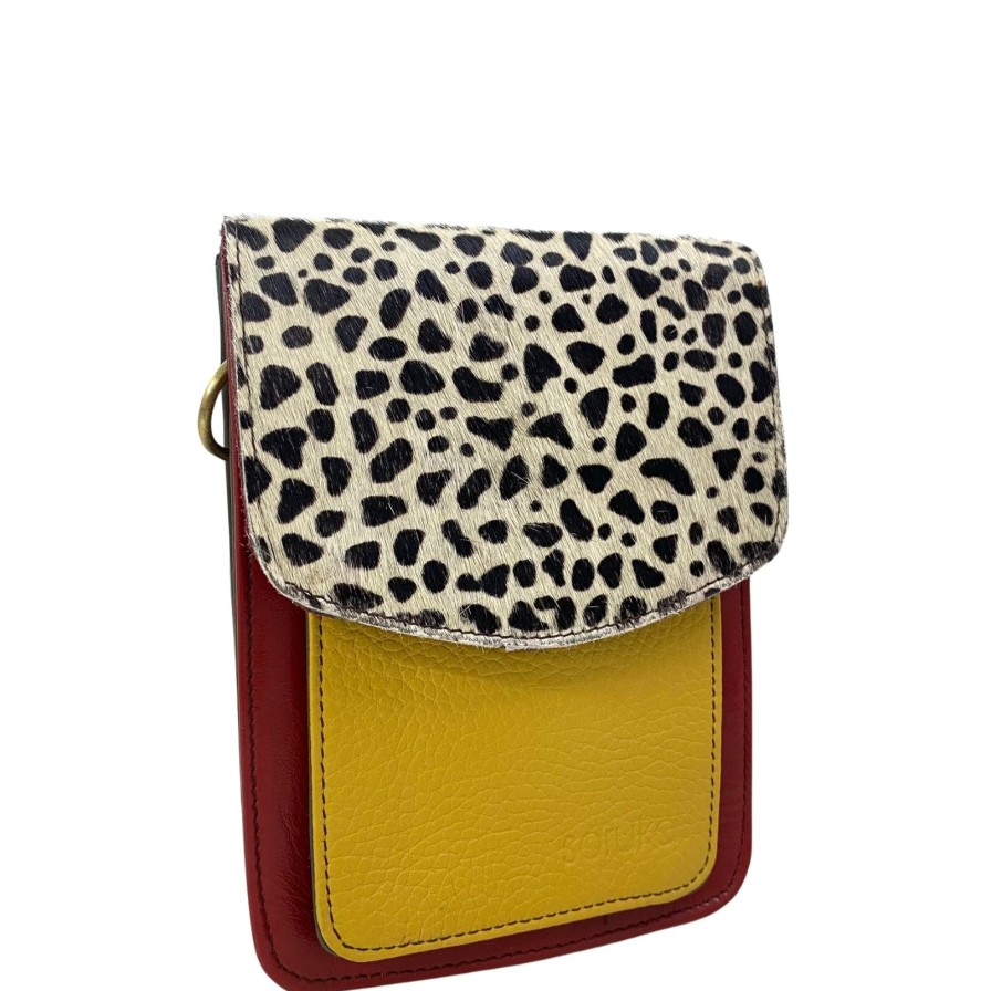 Soruka Soruka Aiko Leather Crossbody Bag - Cheetah Mustard Clearance