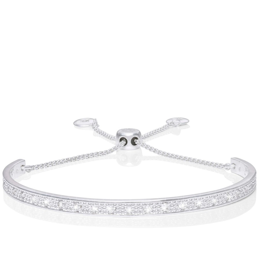 Joma Joma Pave Bangle - Silver Clearance