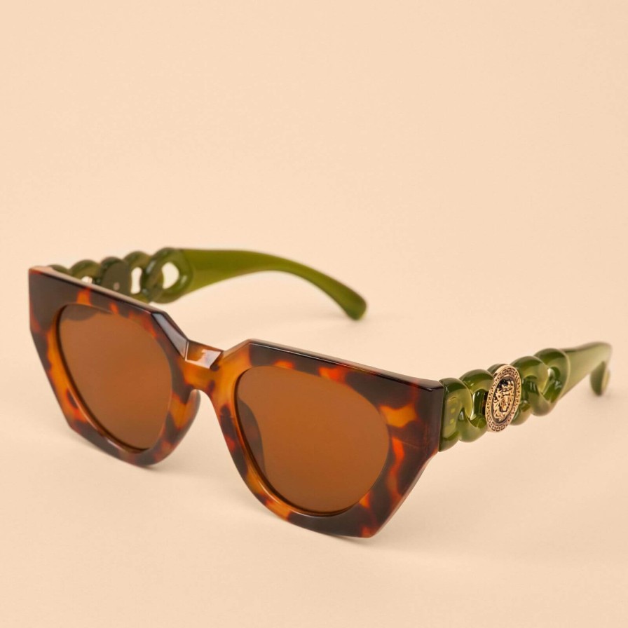 Powder Powder Zelia Sunglassses - Tortoiseshell/Olive Clearance