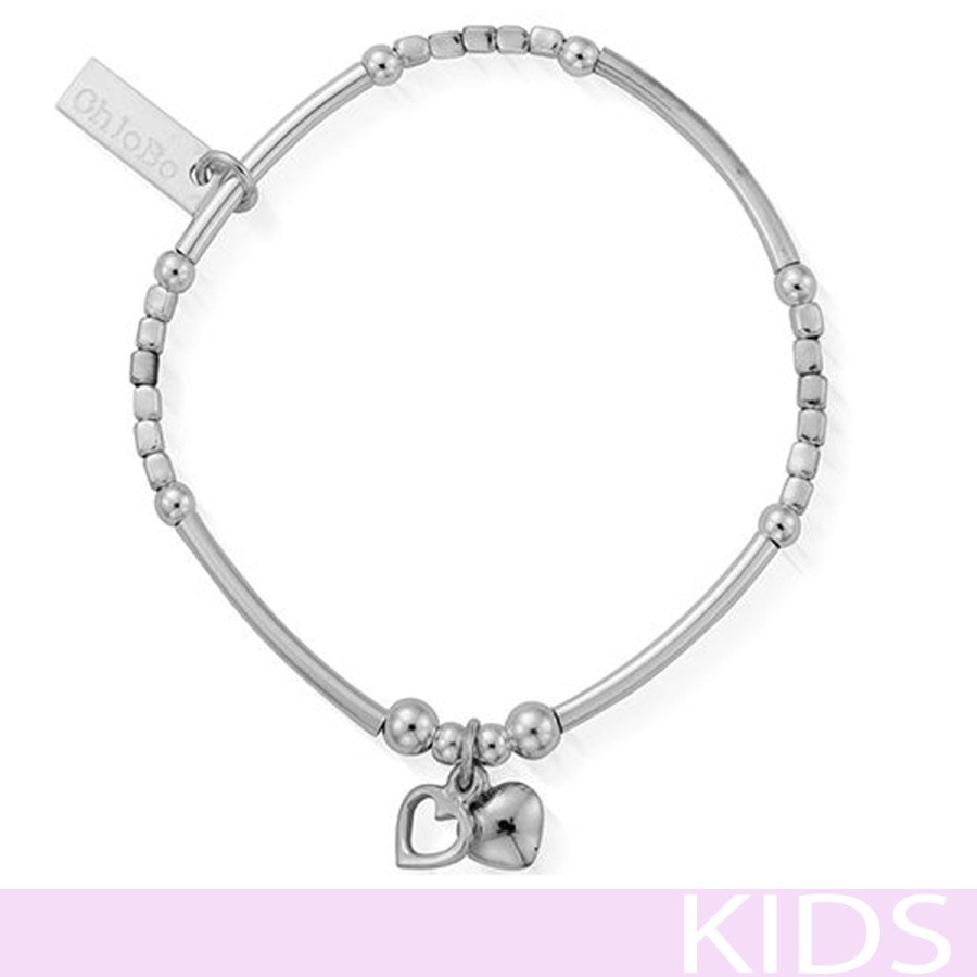 ChloBo Chlobo Kids Mini Noodle Cube Two Heart Charm Bracelet Hot