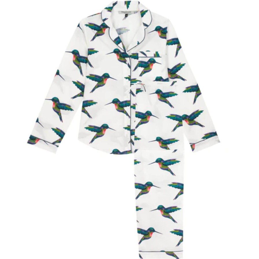 Their Nibs Their Nibs Cotton Long Leg Pyjamas - White Hummingbird Wholesale