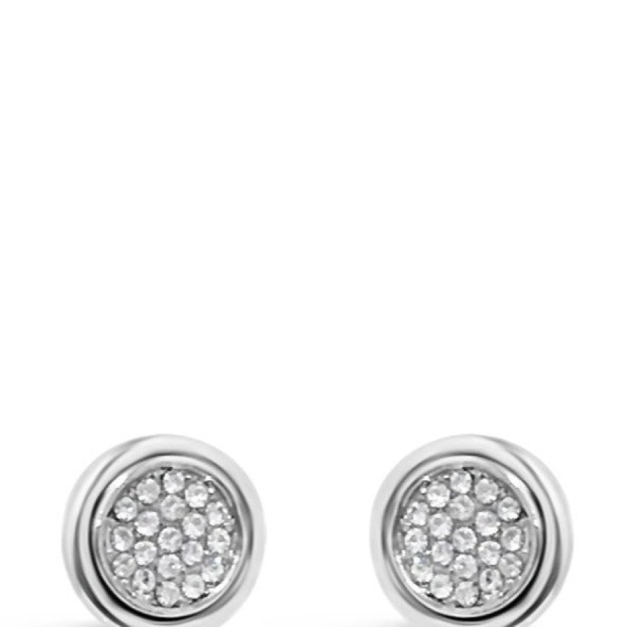 Absolute Absolute Silver Disc Stud Earrings Clearance