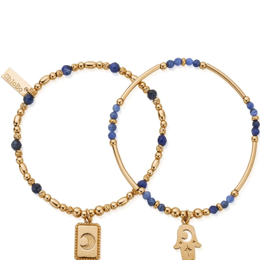 ChloBo Chlobo Manifest Sodalite Bracelet Set - Gold Hot