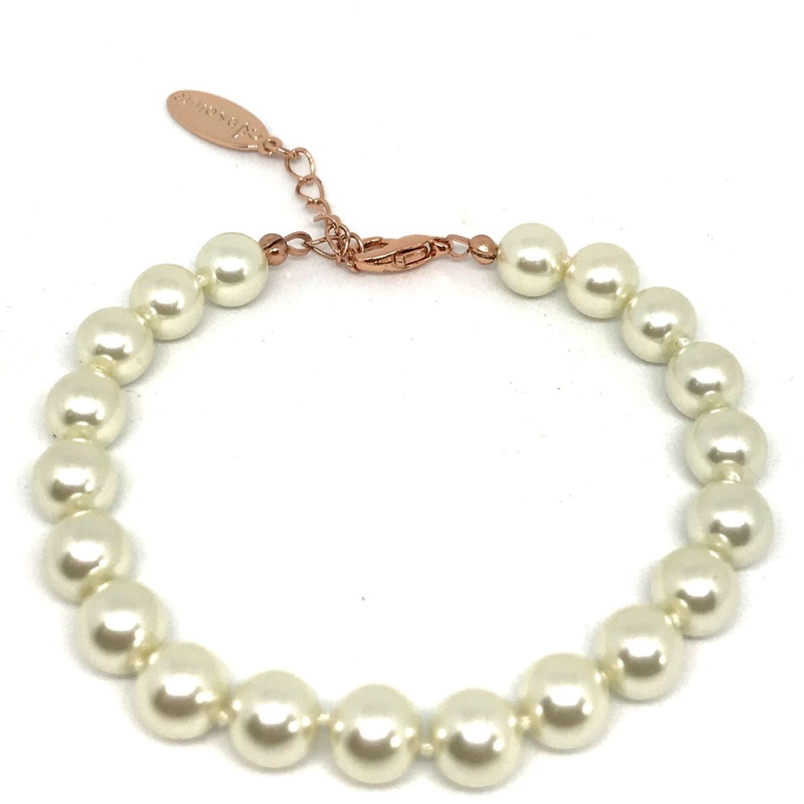 Absolute Absolute Cream Pearl Bracelet - Rose Gold Wholesale