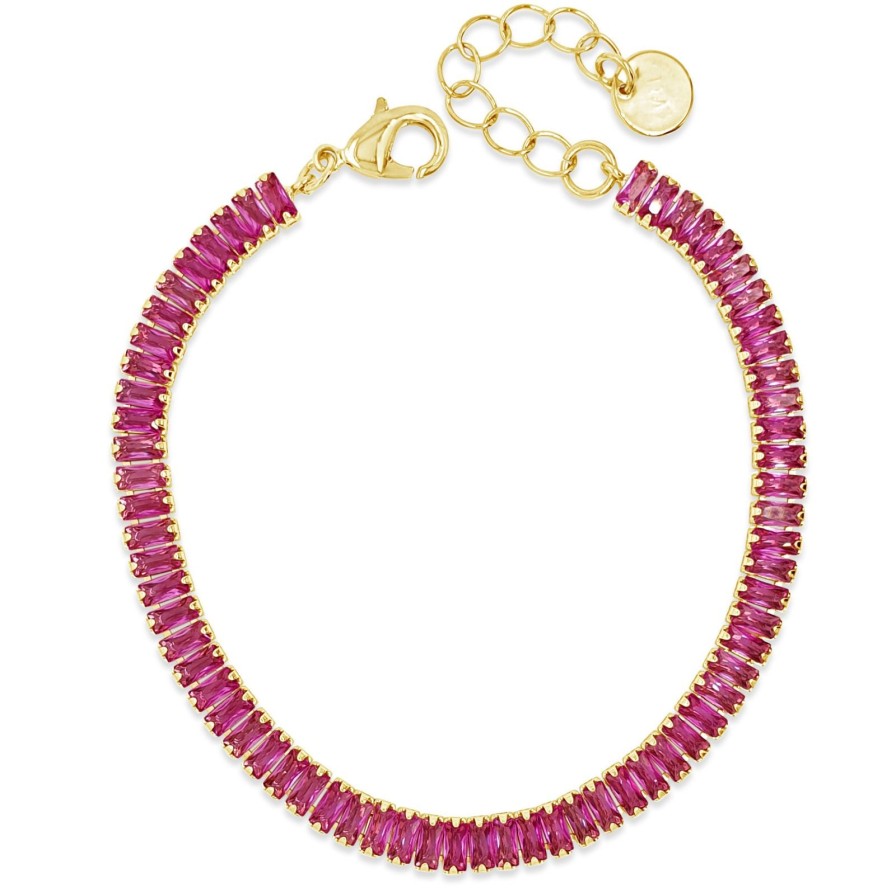 Absolute Absolute Gold & Pink Crystal Baguette Bracelet Best