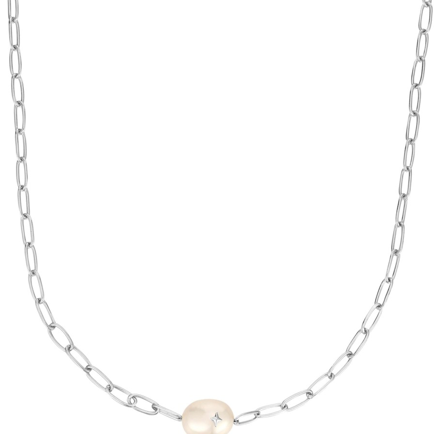 Ania Haie Ania Haie Pearl Chunky Link Silver Necklace Clearance