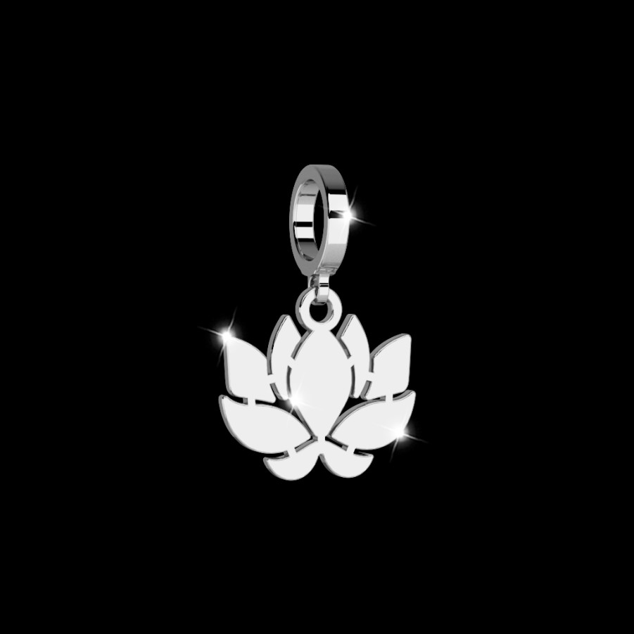 Rebecca My World Rebecca My World Silver Lotus Flower Charm Online