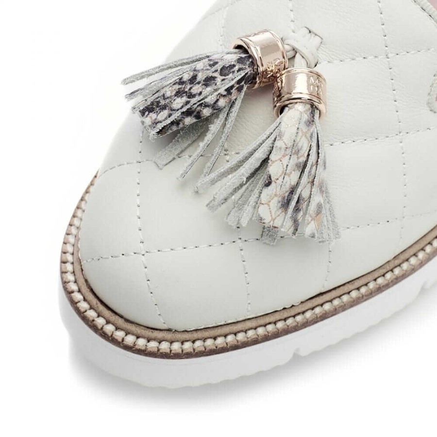 Moda In Pelle Moda In Pelle Eteena Off White Tassel Loafers Hot