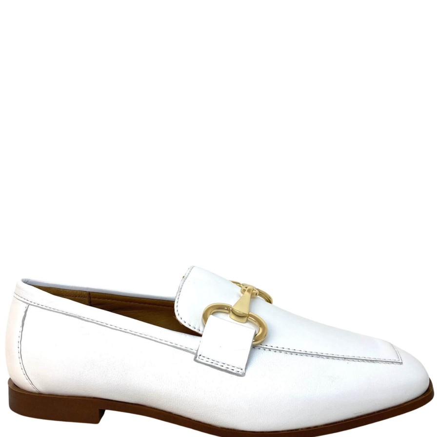 Alpe Alpe White Leather Classic Loafers Best