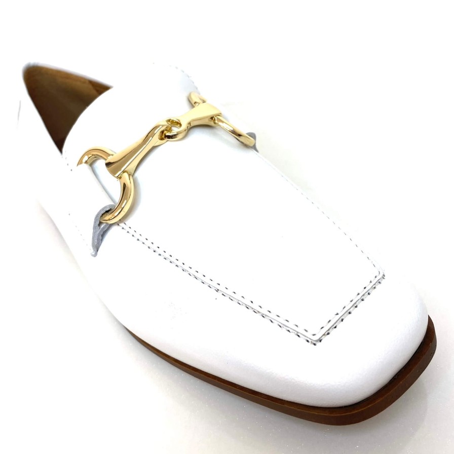 Alpe Alpe White Leather Classic Loafers Best