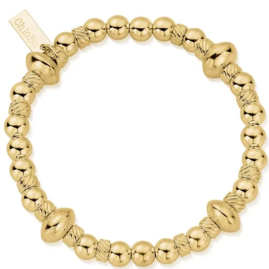 ChloBo Chlobo Twisted Disc Bracelet - Gold New