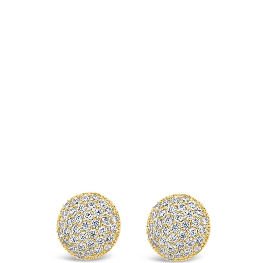 Absolute Absolute Gold Button Stud Earrings Hot