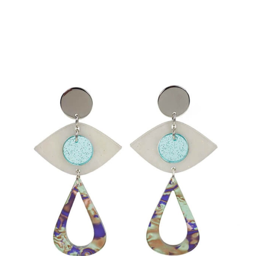 TooLally Toolally Eye Motif Drop Earrings - Blue Online