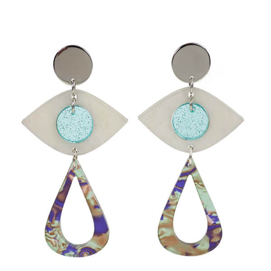 TooLally Toolally Eye Motif Drop Earrings - Blue Online