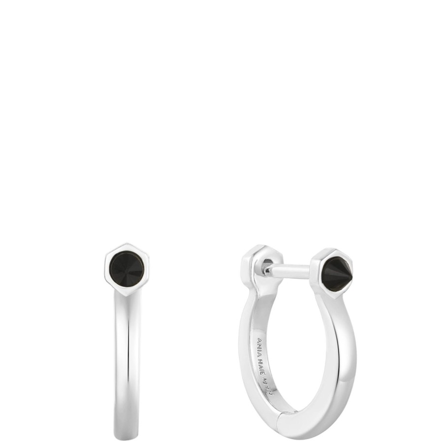 Ania Haie Ania Haie Polished Punk Silver Huggie Hoop Earrings Clearance