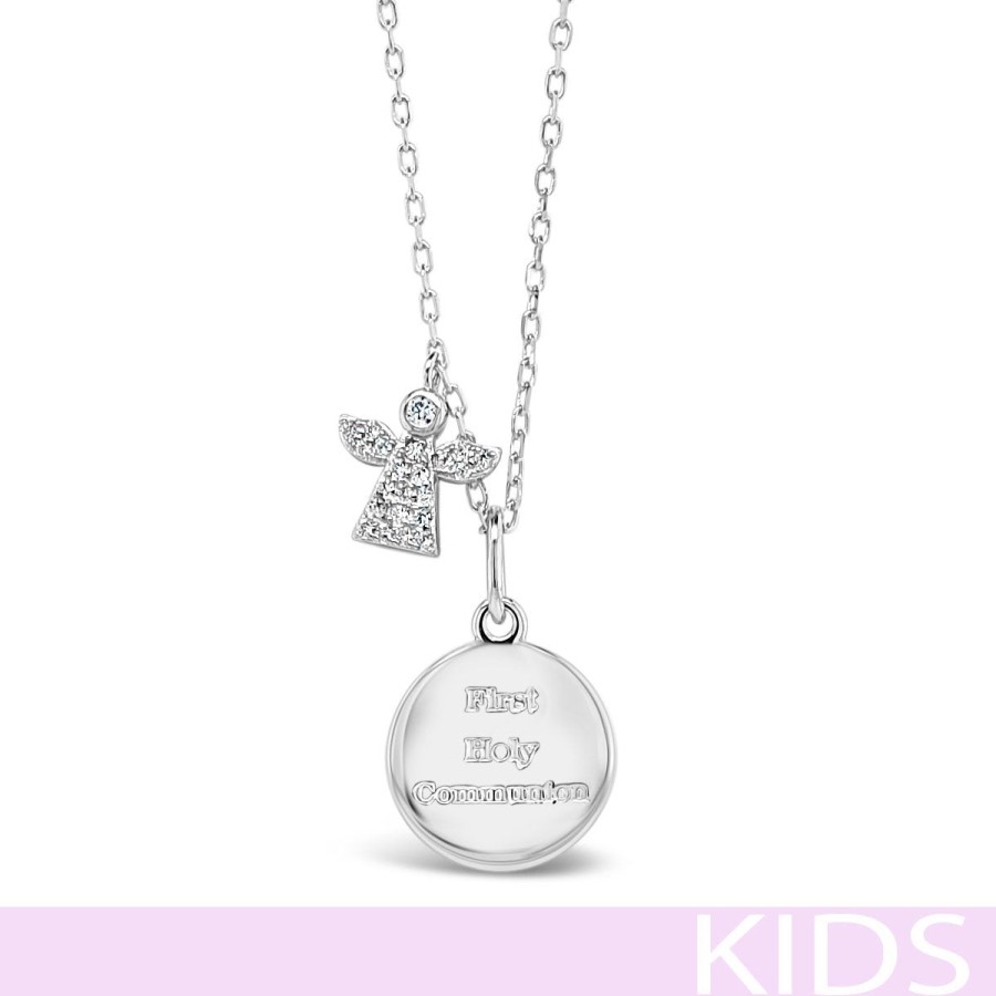 Absolute - Kids Absolute Kids Sterling Silver Angel Disc Necklace Best