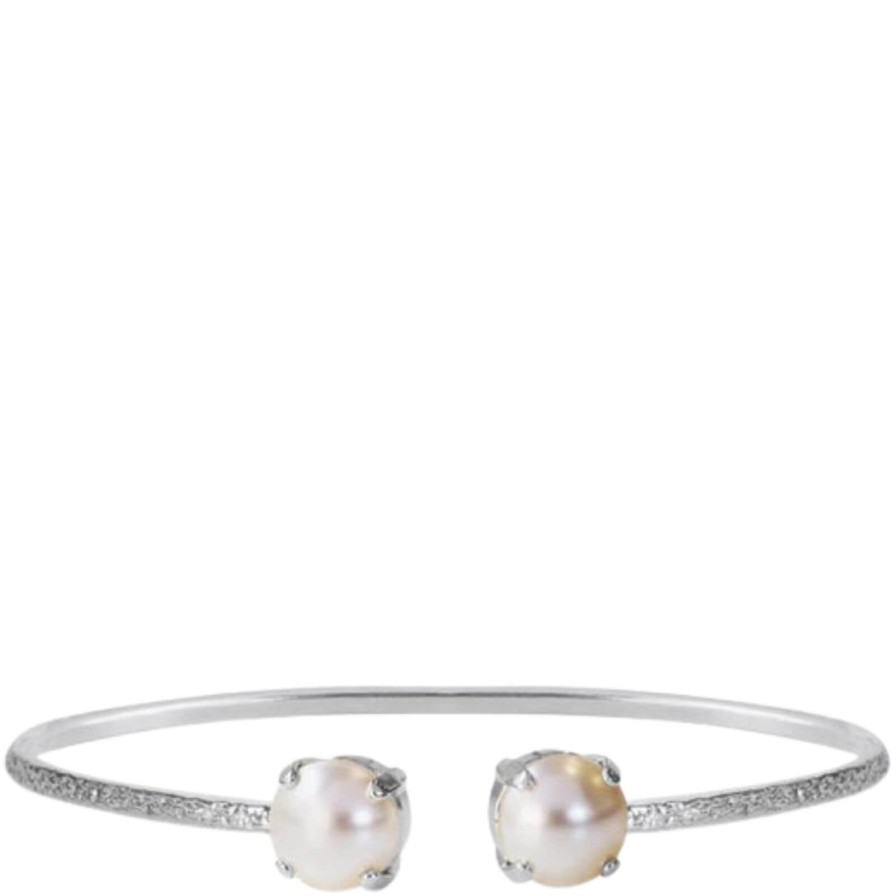 Caroline Svedbom Caroline Svedbom Silver Classic Petite Bangle - Pearl Best