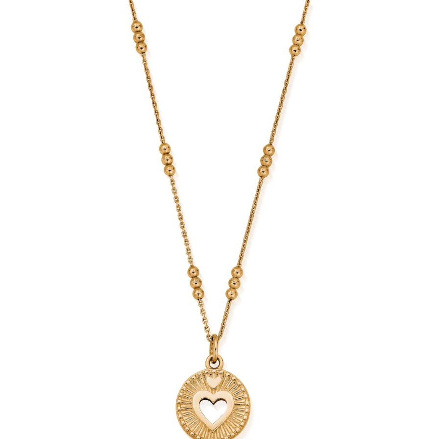 ChloBo Chlobo Triple Bobble Chain Guiding Heart Necklace - Gold Best