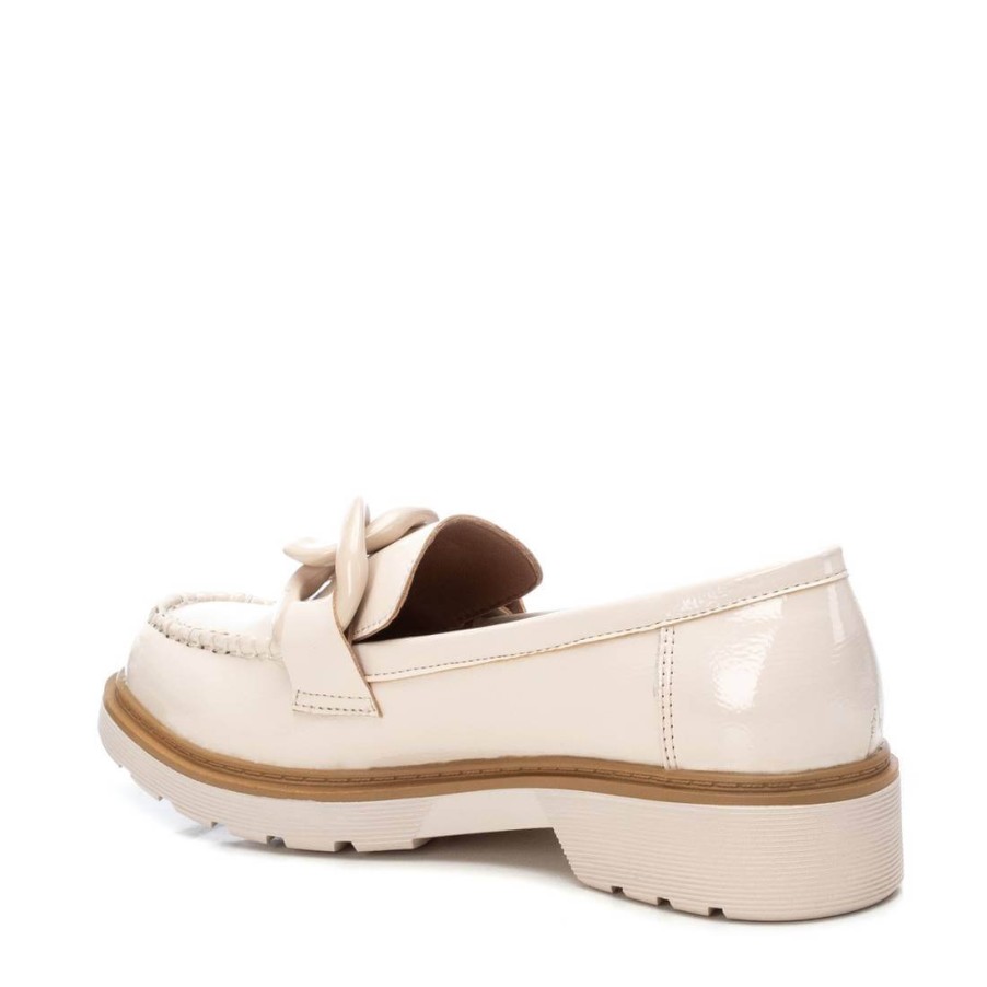 XTI Xti Cream Patent Loafers Clearance