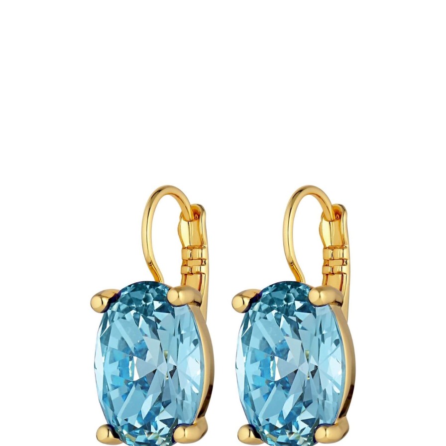 Dyrberg Kern Dyrberg Kern Chantal Gold French Hook Earrings - Aqua Hot