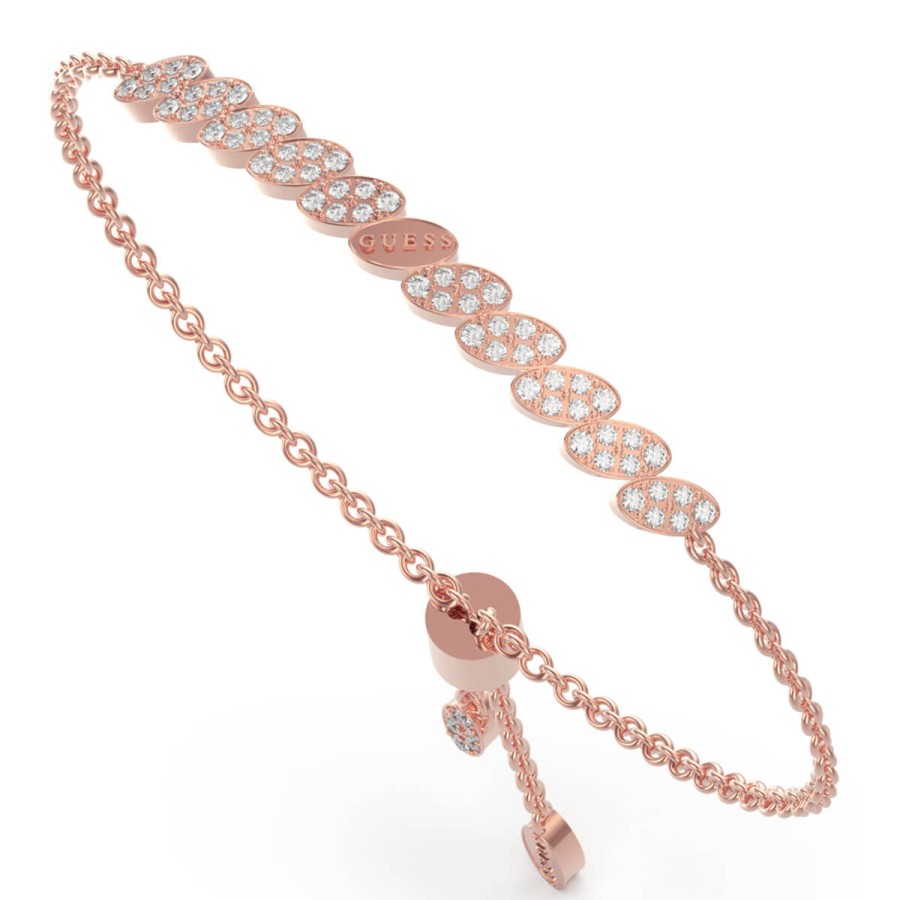 Guess Guess Leaf & Crystal Rose Gold Adjustable Bangle Wholesale