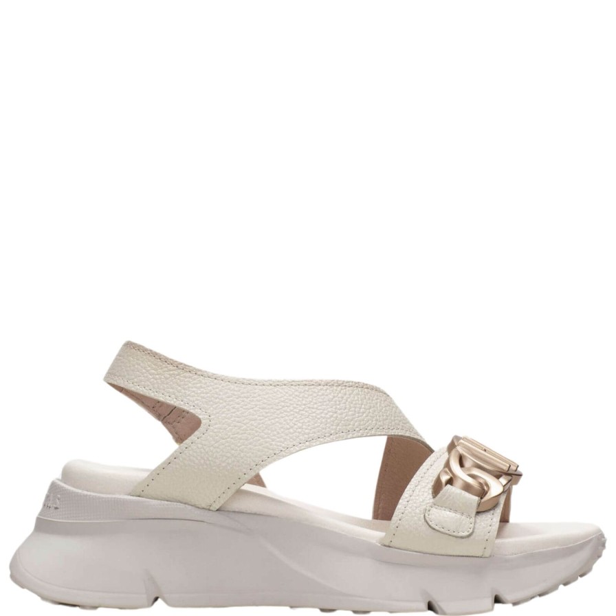 Hispanitas Hispanitas Off White Leather Sporty Sandals Hot