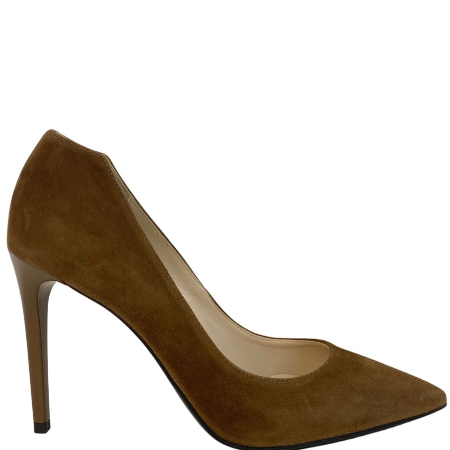 Nero Giardini Nerogiardini Brown Suede Leather Modern Stiletto Shoes Best