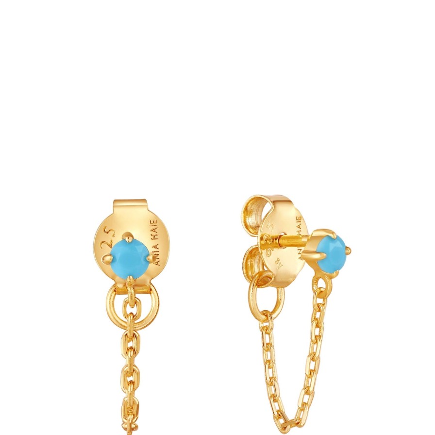 Ania Haie Ania Haie Into The Blue Turquoise Gold Chain Drop Earrings Online