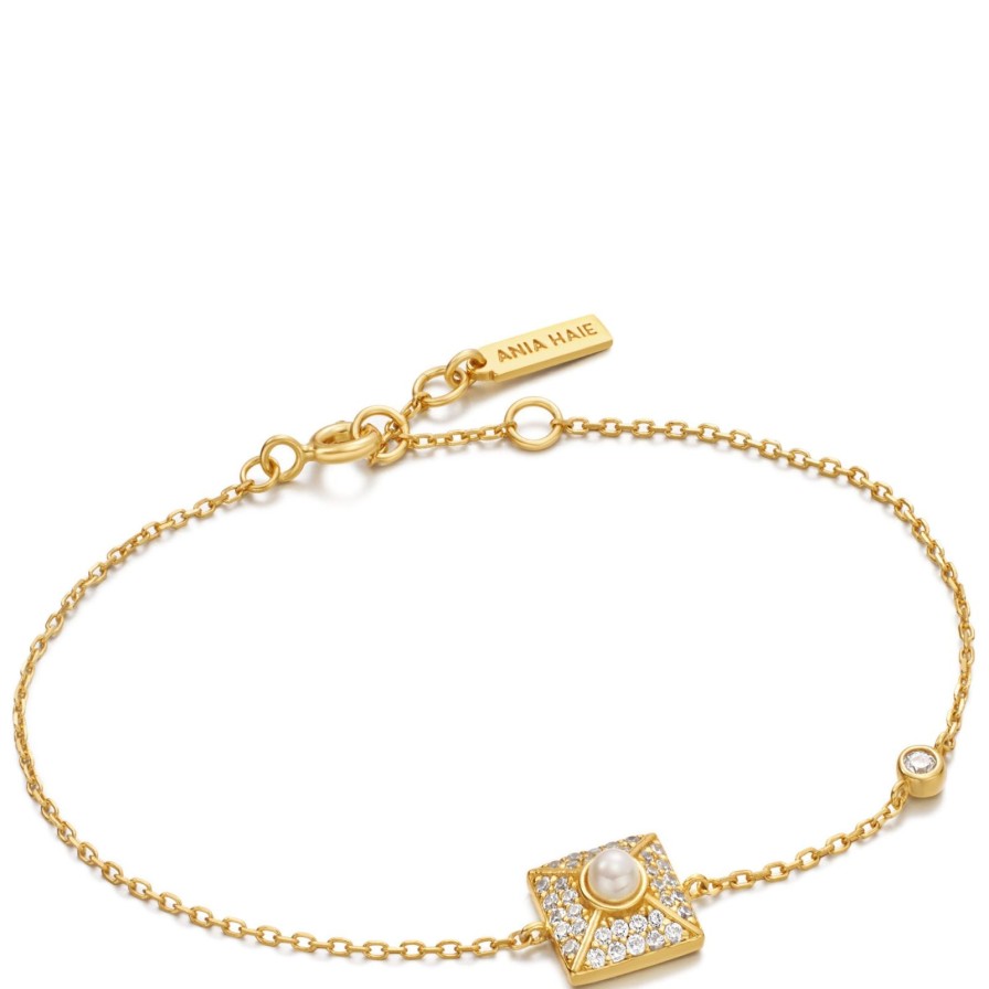 Ania Haie Ania Haie Modern Muse Gold Pearl Pave Bracelet Clearance