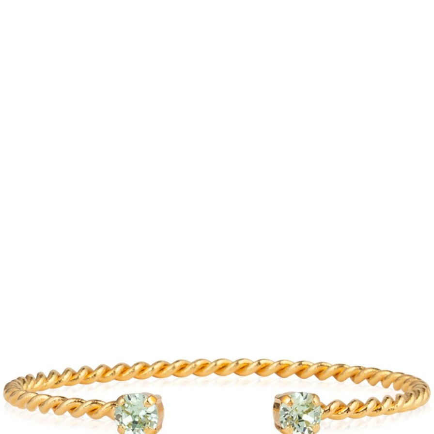 Caroline Svedbom Caroline Svedbom Gold Mini Twisted Bangle - Chrysolite Best