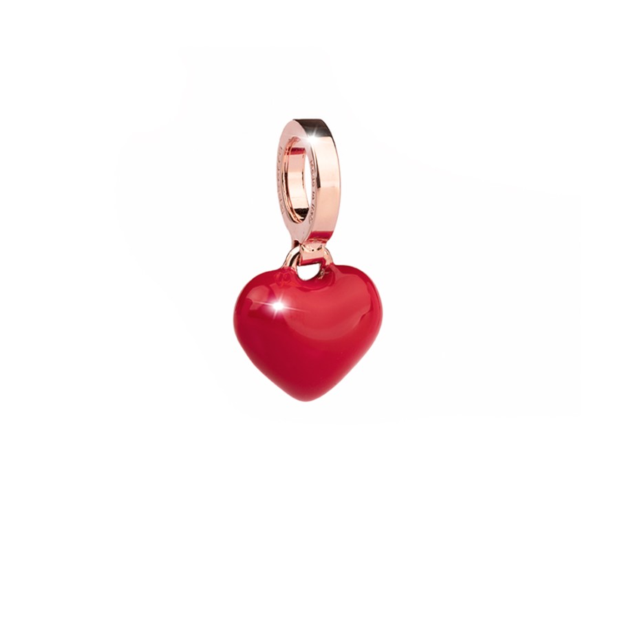 Rebecca My World Rebecca My World Red Enamel Heart Charm - Rose Gold Wholesale