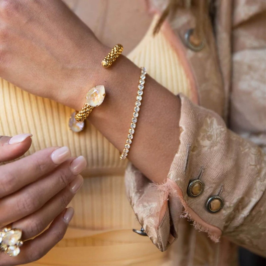 Caroline Svedbom Caroline Svedbom Gold Classic Rope Bangle - Ivory Cream Delite Wholesale