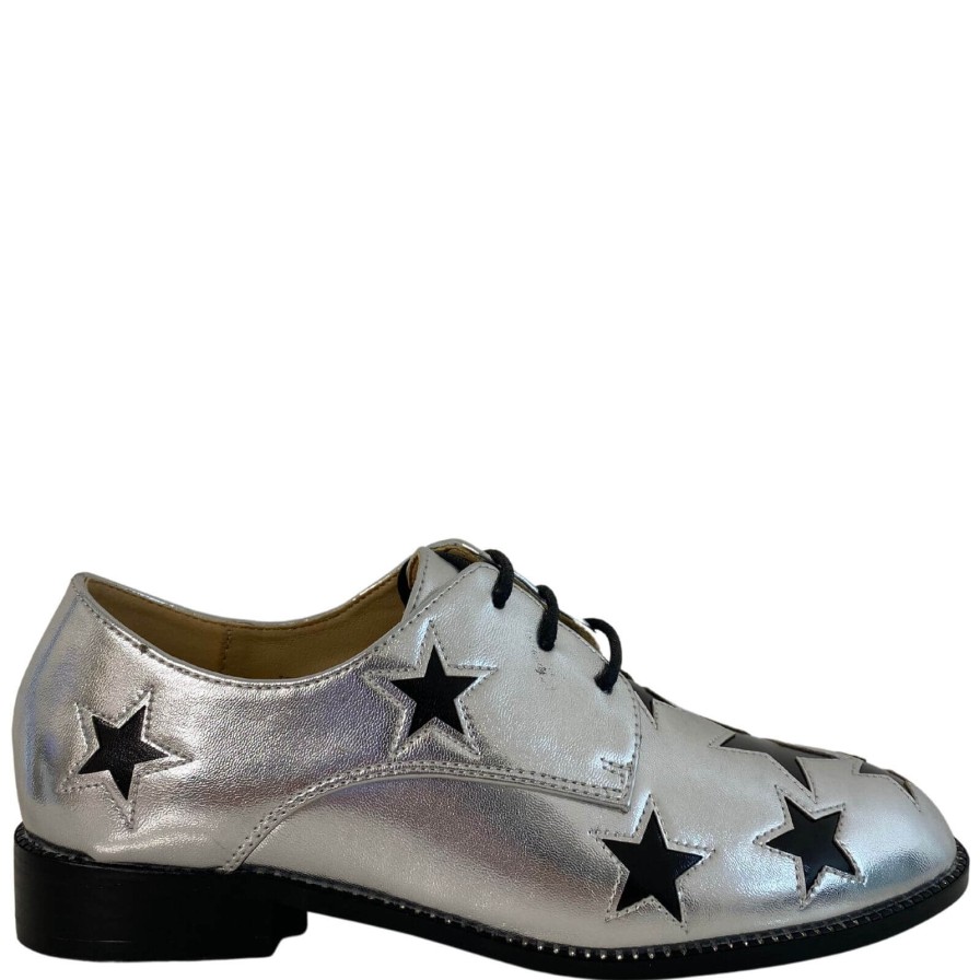 Dancing Matilda Dancing Matilda Silver Star Lace Up Brogues New