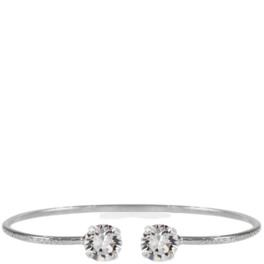 Caroline Svedbom Caroline Svedbom Silver Classic Petite Bangle - Clear Crystal Wholesale