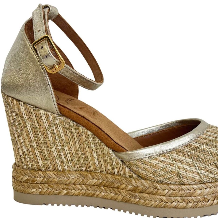 Unisa Unisa Cameo Gold Wedge Shoes Hot